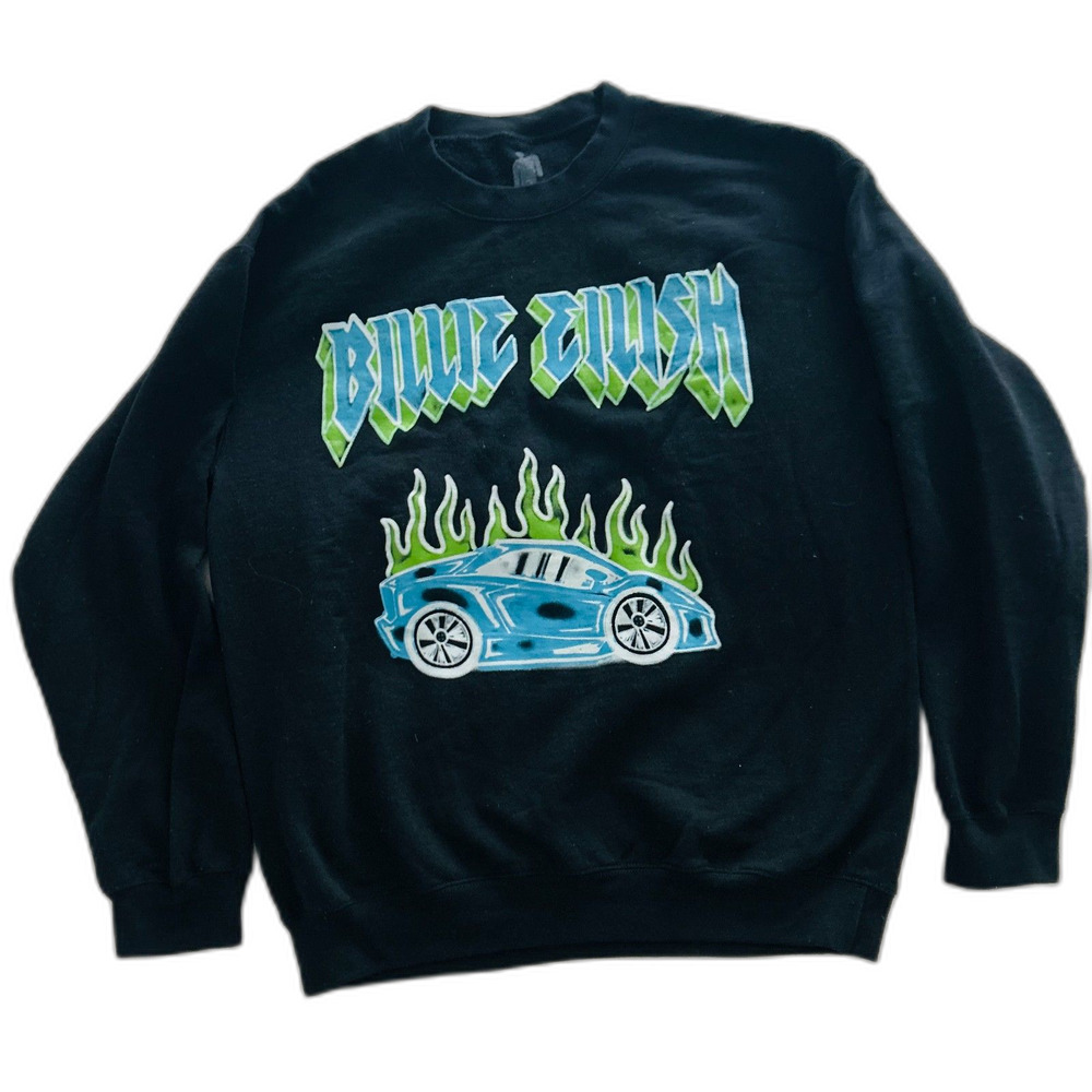 Billie Eilish When We All Fall Asleep World Tour Crewneck Sweatshirt Size M